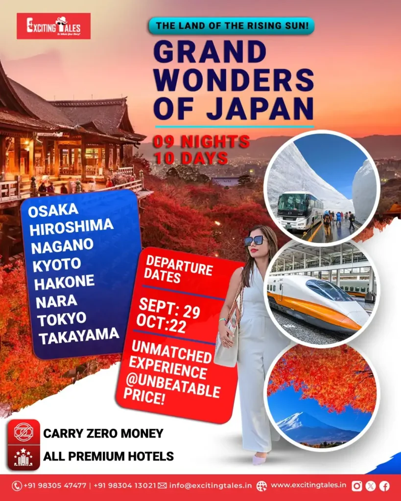 Grand Japan tour package by the best travel agency Exciting Tales